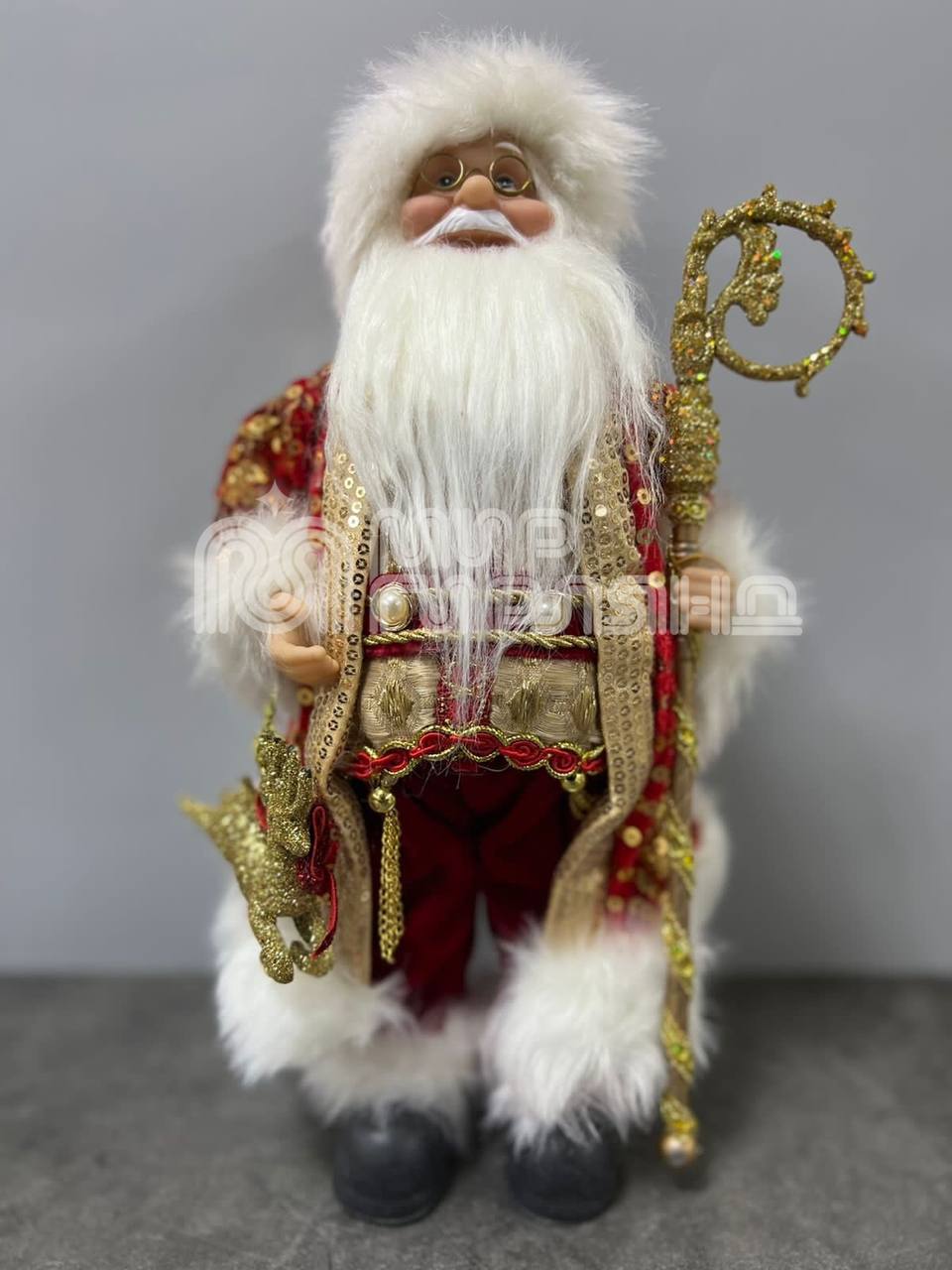 Фигура "Дед Мороз с оленем"крас.костюм,32см(24)